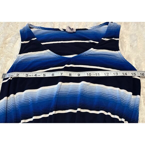 Merona Mini Sundress Blue Stripes w/Stretch Waist Rayon Blend Junior's Size M - Picture 6 of 14